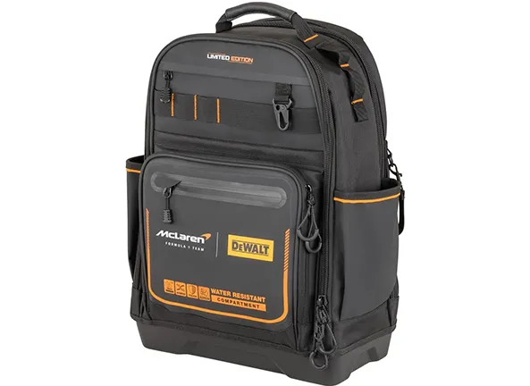 Dewalt Mochila para Ferramentas 18 Polegadas, Edição Limitada McLaren, Organizador com 43 Bolsos, Bolsa para Ferramentas