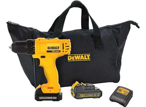 DEWALT Parafusadeira e Furadeira de 3/8 Pol. (10mm) com 2 Baterias 12V Ion-Litio 1.3Ah Bolsa e Carregador Bivolt