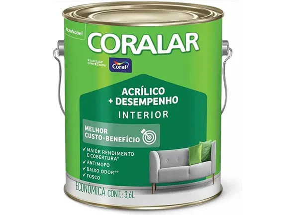 Tinta Fosco Acrílica Coralar Econômico 3,6l Branco Gelo