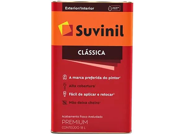 Tinta Suvinil para parede latex PVA classica 18L - Branco neve