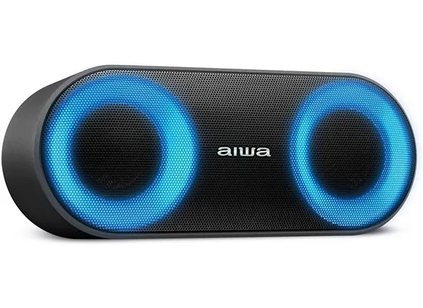 Caixa de Som Speaker Aiwa Bluetooth Luzes Multicores