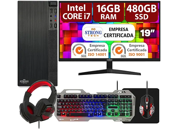 Computador Pc Gamer Intel Core i7 16GB SSD 480GB