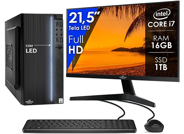 Computador Intel Core i7 16GB SSD 1TB Monitor 21,5