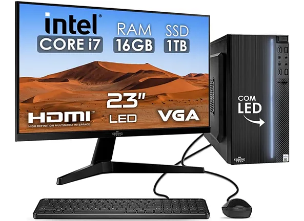 Computador Intel Core i7 16GB SSD 1TB Monitor 23