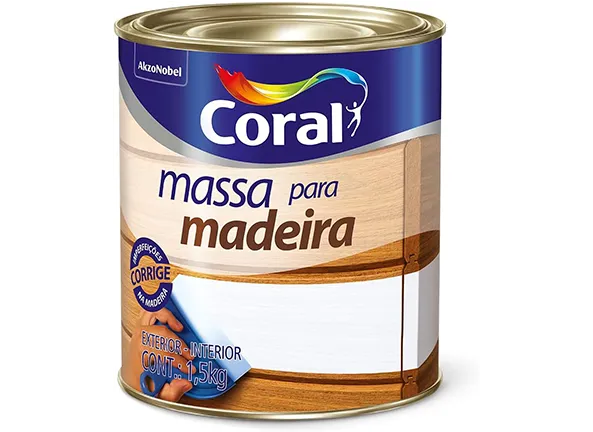 Coral Coralit Massa para Madeira Branco 1,5KG