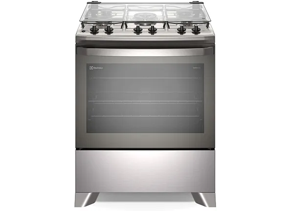 Fogão Electrolux 5 bocas Efficient com PerfectCook Cinza