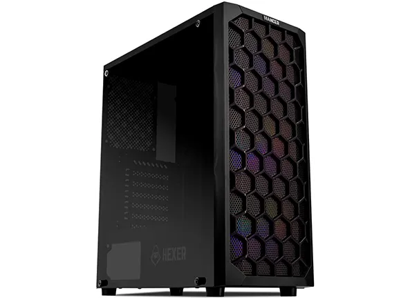 Gabinete Gamer Mancer Hexer, Rainbow, Mid-Tower