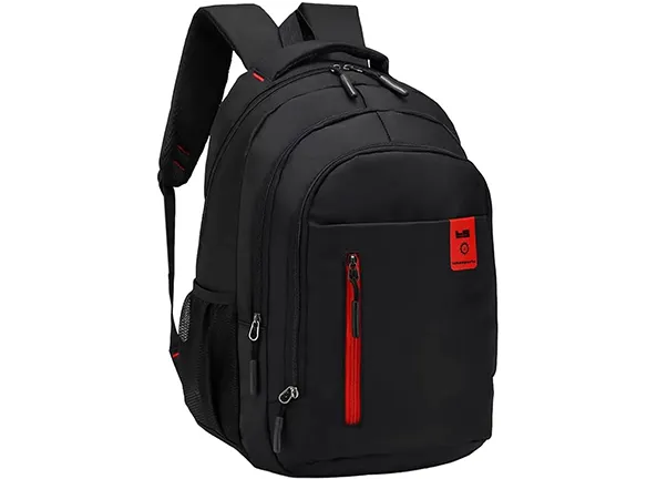 Luke Sports Mochila Reforçada Notebook Preta, Três Bolsos Frontais Dois bolsos Laterias Tecido Anti-riscos