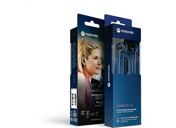 Motorola, Earbuds 2-S, Fone De Ouvido com Microfone, Preto