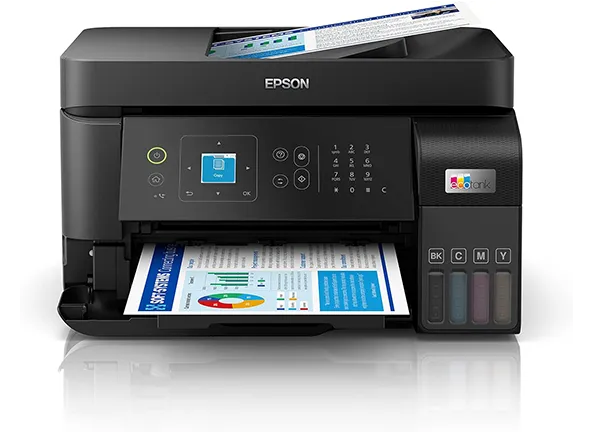 Multifuncional Epson EcoTank L5590 - Tanque de Tinta Colorida, Wi-Fi Direct, Ethernet, Fax, ADF, Bivolt