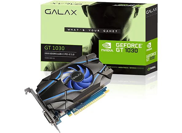 Placa de Vídeo Gpu Nv Gt1030 2Gb Gddr5 64B, Galax