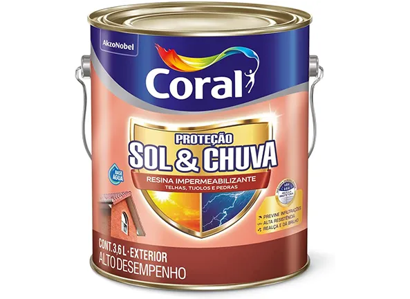 Proteção Sol & Chuva Resina Impermeabilizante Incolor 3,6L