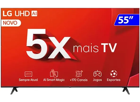 Smart TV 4K 55 LG UHD AI Alexa/Chromecast integrado