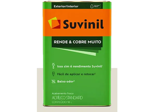 Tinta Suvinil para parede Acrílico rende muito